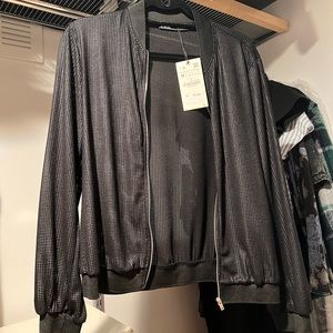 Black mesh-like jacket.  Zara.  NWT.